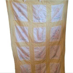 homemade baby patchwork quilt little Jack Horner nursery vintage USA yellow